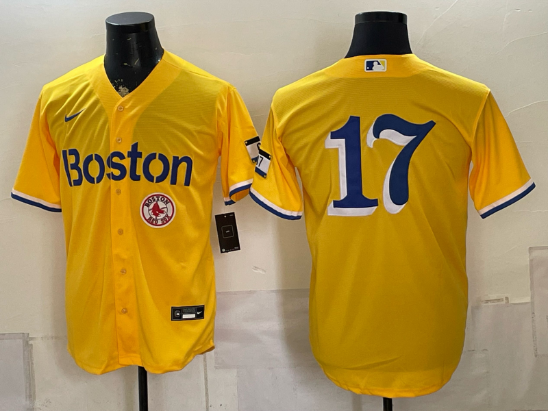 2026 Men Boston Red Sox #17 yellow Nike MLB Jersey 0816004